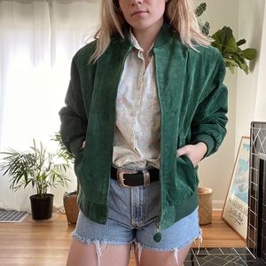 Vintage 80’s Green Suede Jacket